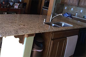 Kitchen Venetian Gold Granite Island