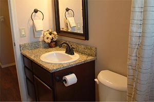 New Venetian Gold Granite Bathroom